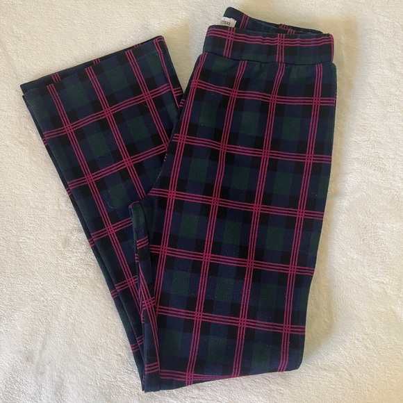 Urban Outfitters Naomi Knit Cropped Plaid Pants - Picture 1 of 2